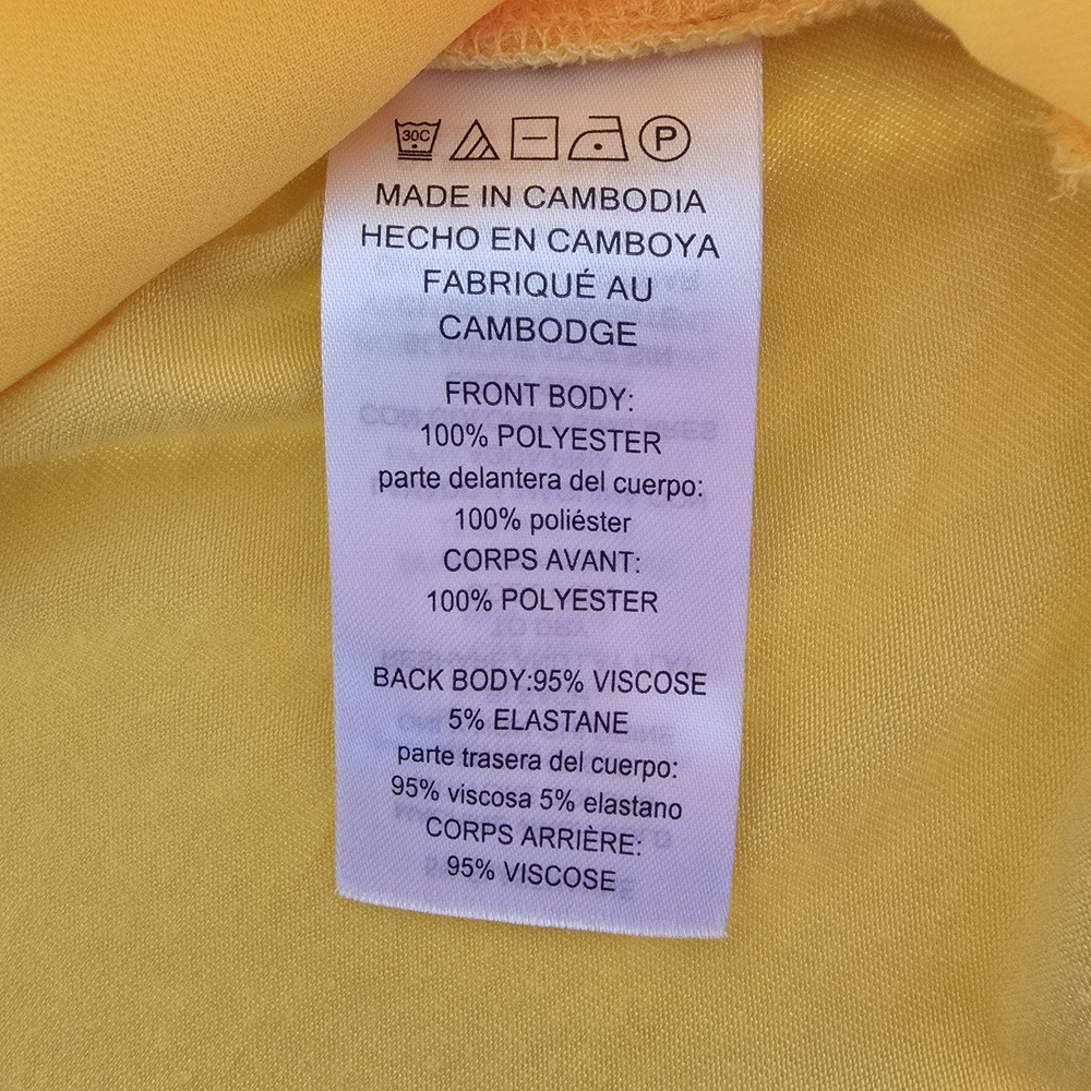 Michael Kors yellow layered chiffon tunic | chic minimalist resort top L - Picture 8 of 10